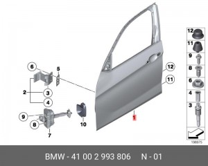 Дверь передняя 41 00 2 993 806 BMW