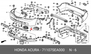 Накладка противотуманной фары 71107SEA000 HONDA