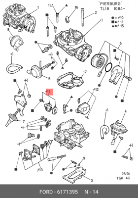 Клапан, карбюратор 6 171 395 FORD