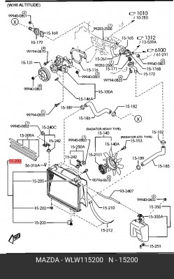 Радиатор охлаждения ДВС WLW115200 MAZDA