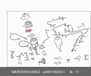 Бегунок распределителя зажигания A0001583631 MERCEDES BENZ