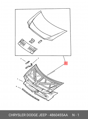 Капот 4860 455AA CHRYSLER