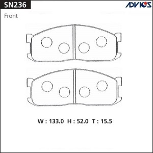 Колодки тормозные дисковые SN236 ADVICS