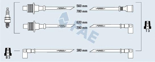 Ккомплект проводов зажигания 83310 FAE