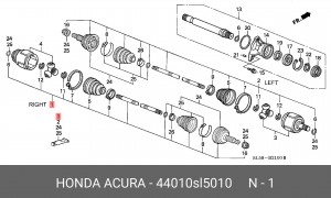 Шарнирный комплект, приводной вал 44010SL5010 HONDA
