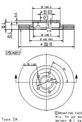 Тормозной диск 09.9468.14 BREMBO