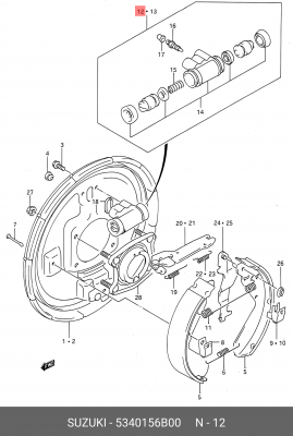 Колесный тормозной цилиндр 53401-56B00 SUZUKI