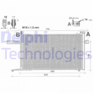 Конденсатор, кондиционер TSP0225348 DELPHI
