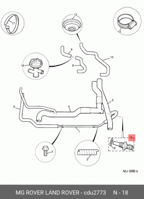 Датчик, температура охлаждающей жидкости CDU2773 MG ROVER LAND ROVER