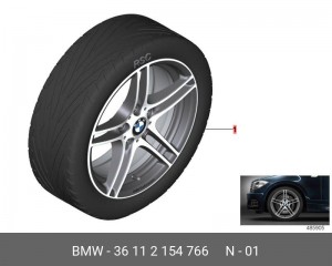 Колесо в сборе 36 11 2 154 766 BMW