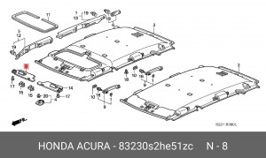 Козырек солнцезащитный 83230S2HE51ZC HONDA