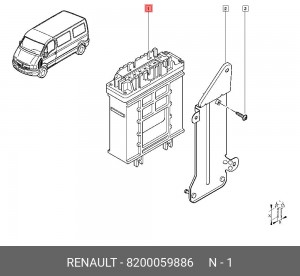 Блок управления, система впрыска 8200059886 RENAULT