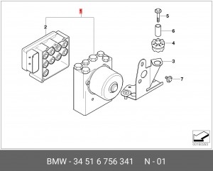 Гидроагрегат, тормозная система 34 51 6 756 341 BMW