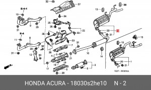 Глушитель выхлопных газов конечный 18030S2HE10 HONDA