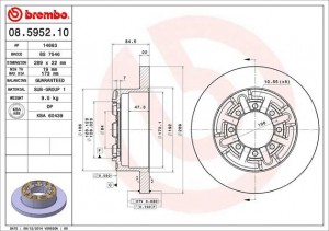 Тормозной диск 08.5952.10 BREMBO