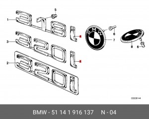 Эмблема 51 14 1 916 137 BMW