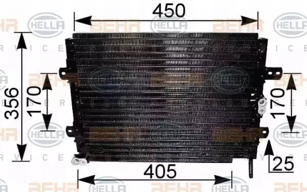 Конденсатор, кондиционер 8FC351036581 HELLA