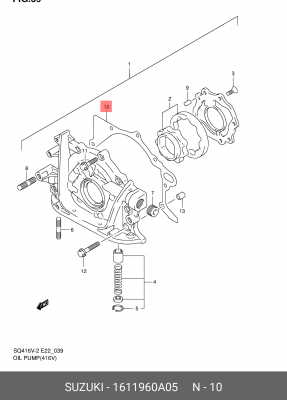 Прокладка масляного насоса ДВС 1611960A05 SUZUKI