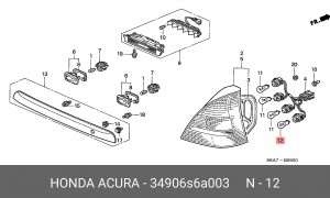 Лампа 34906S6A003 HONDA
