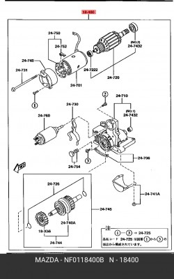Стартер NF01-18-400B MAZDA