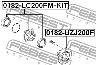 Подшипник ступицы колеса 0182-LC200FM-KIT FEBEST