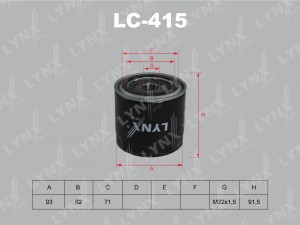 Фильтр масляный двигателя LC-415 LYNXAUTO