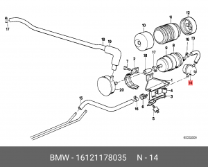 Амортизатор пульсации, система питания 16 12 1 178 035 BMW