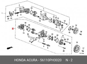 Гидравлический насос, рулевое управление 56110PH3020 HONDA