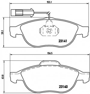 Комплект тормозных колодок, диско P23075 BREMBO