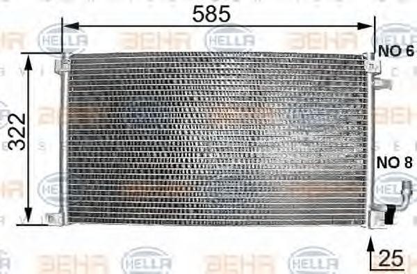 Конденсатор, кондиционер 8FC 351 038-221 HELLA