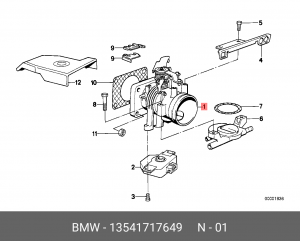 Патрубок дроссельной заслонки 13 54 1 717 649 BMW