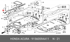 Клипса крепежная 91560S9AA11 HONDA