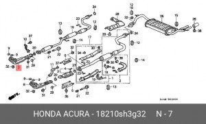 Выпускной трубопровод 18210SH3G32 HONDA