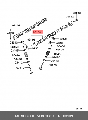 Распредвал MD370899 MITSUBISHI
