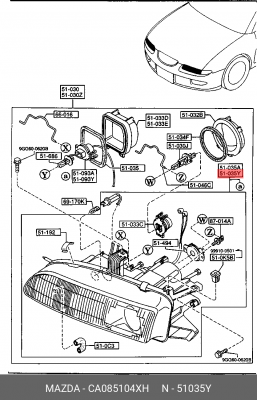 Фара головного света CA085104XH MAZDA