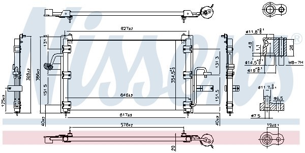 Конденсатор, кондиционер 94414 NISSENS