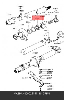 Уплотняющее кольцо, коленчатый вал 0290-25-151 MAZDA