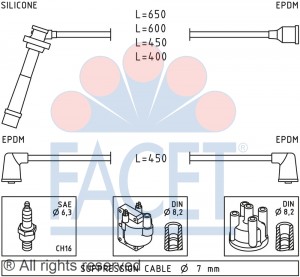 Ккомплект проводов зажигания 4.7231 FACET