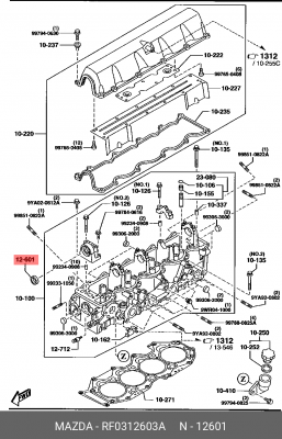 Уплотняющее кольцо, распределительный вал RF0312603A MAZDA