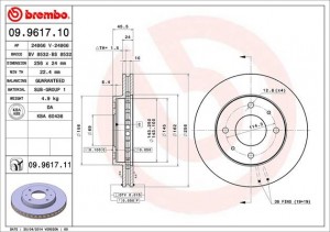 Тормозной диск 09.9617.10 BREMBO