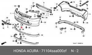Заглушка бампера 71104SAA000ZF HONDA