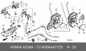 Ручка двери внутренняя 72160SNAA21ZD HONDA