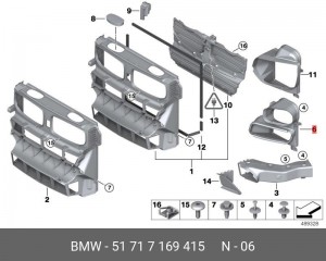 Воздуховод отопителя, кондиционирования салона 51 71 7 169 415 BMW