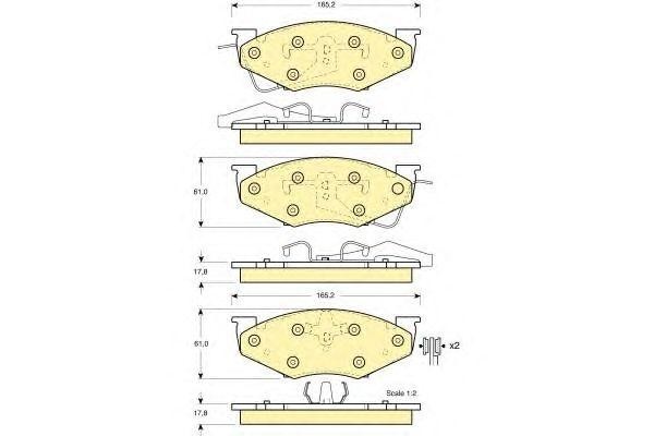Комплект тормозных колодок, диско 6140085 GIRLING