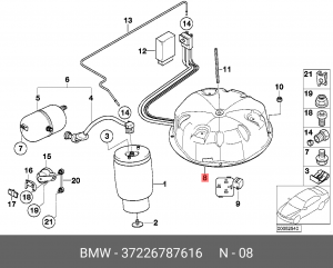 Компрессор пневматической подвески 37 22 6 787 616 BMW