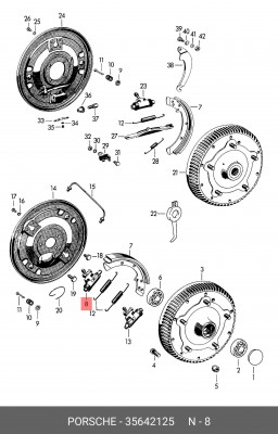 Колесный тормозной цилиндр 35642125 PORSCHE