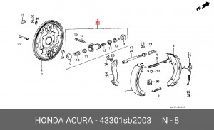 Колесный тормозной цилиндр 43301SB2003 HONDA