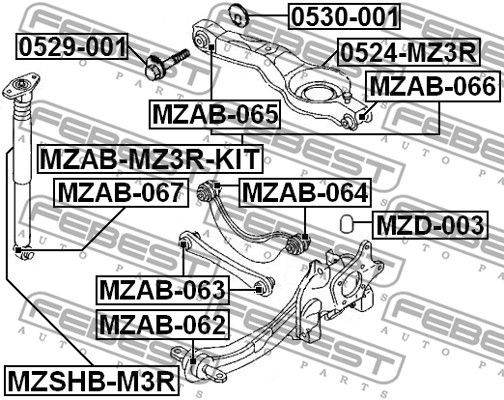 Сайлентблок MZAB065 FEBEST