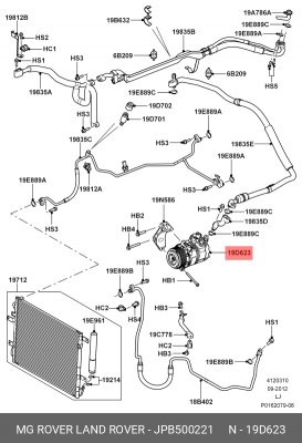 Компрессор, кондиционер JPB500221 LAND ROVER