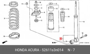 Амортизатор подвески 52611-S3N-014 HONDA